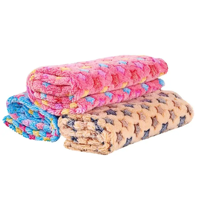 

Coral Fleece Blanket Pet Mat With Stars Patterns Household Necessary Cute Blanket Pet Mat Hot Selling