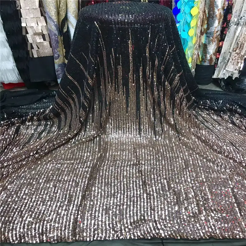 Новая Мода Сари Европейская французская кружевная ткань 3D Блестки цветок