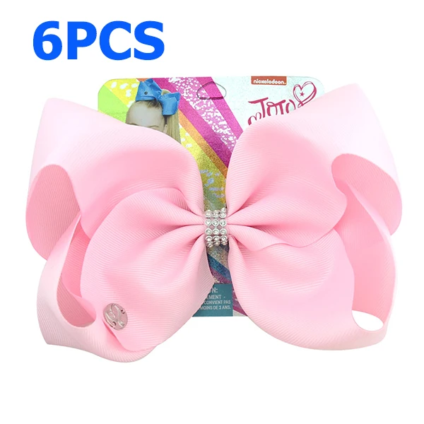 11 " Jumbo JOJO твердые девушки Луки для волос Стразы Grosgrain ленты Hairbows бутик клип головной убор бант Детские аксессуары для волос - Цвет: 11