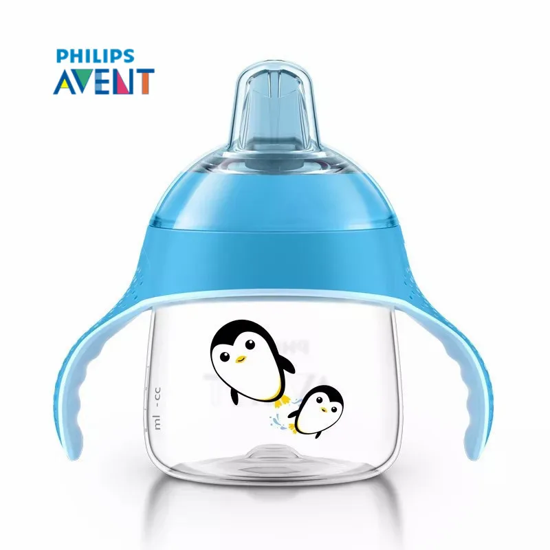 Avent 260 мл/200 мл bpa бесплатно мультфильм мягкий носик Чашки с ручками Бутылочки для
