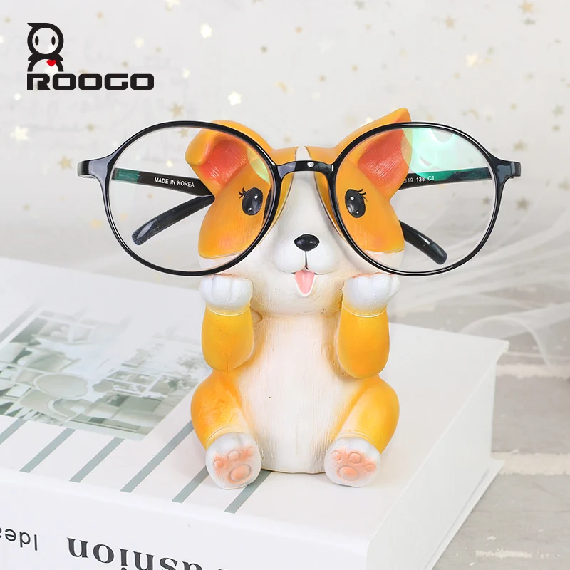 Фигурка животного в форме щенка kawaii, держатель для очков из смолы, украшение, стол для учебы, подарок для детей