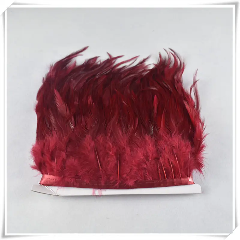 Wine Red Красивый 1 ярд мульти Color10-15cm фазана перо планки рукоделие одежда свадебное украшение DIY куриные перья для рукоделия - Цвет: Wine Red