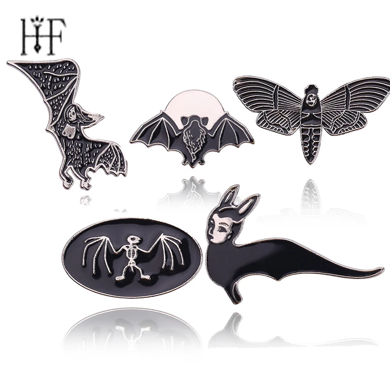 Жесткие эмалированные заколки значки в стиле панк черного цвета призрака