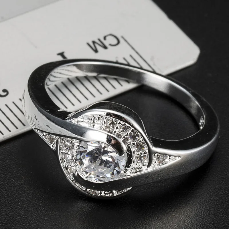Eleple White Gold color Rings for women Engagement Ring Wedding bands gifts Wholesale jewelry accessories supplier VSR006 | Украшения и