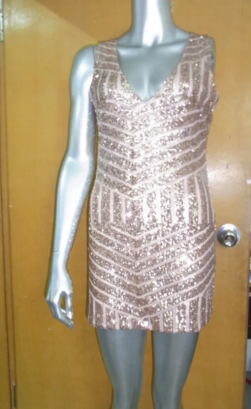 Платье с блестками и глубоким V образным вырезом сексуальное короткое платье для