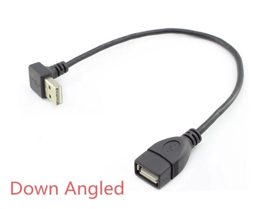 

USB 2.0 A Male to Female 90 Angled Extension Adaptor cable USB2.0 male to female right/left/down/up Black cable cord 20cm 50cm