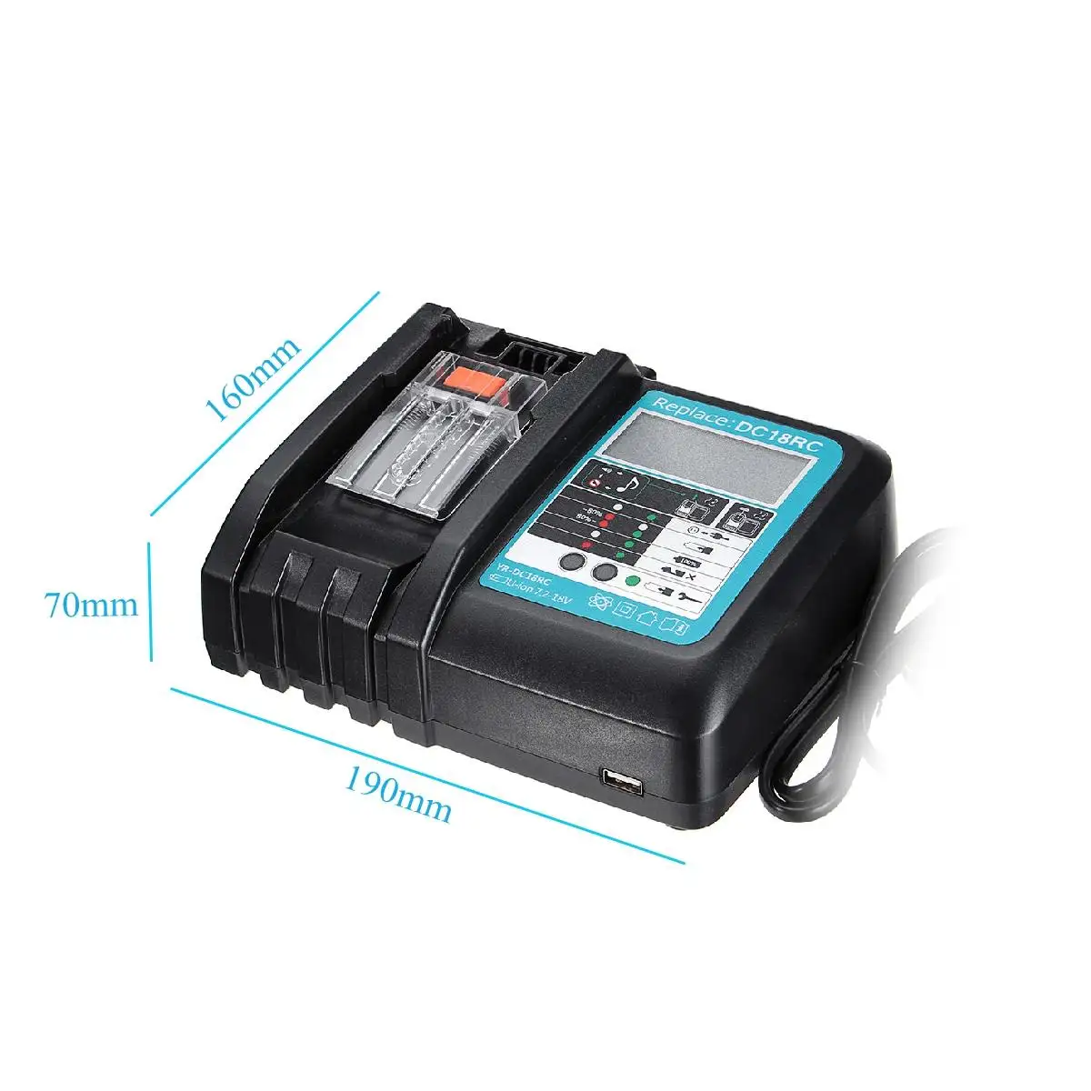 DC18RC быстрое зарядное устройство для литий ионных батарей BL1830 BL1840 BL1850
