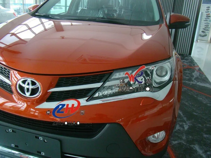 Chrome головной свет фар крышка век Накладка для 2013 2014 TOYOTA RAV4 RAV 4 высокого качества