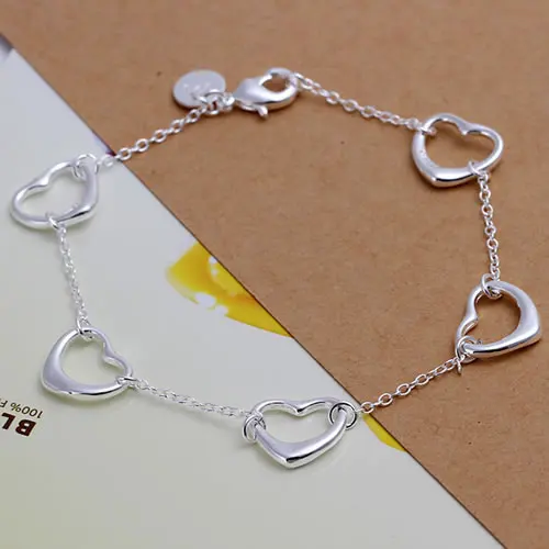 Wholesale! 925 silver bracelet fashion jewelry charm Five Heart Bracelet H213 | Украшения и аксессуары