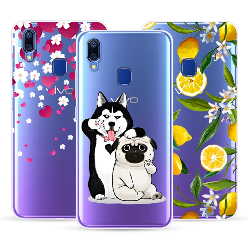 Чехол с изображением лисы и собаки для VIVO Y95 искусственный чехол ТПУ материал