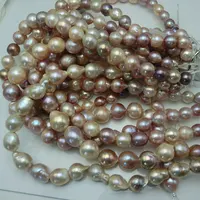 16 inches AAA 12-15mm High Luster Natural Multicolor Baroque Pearl Loose Strand