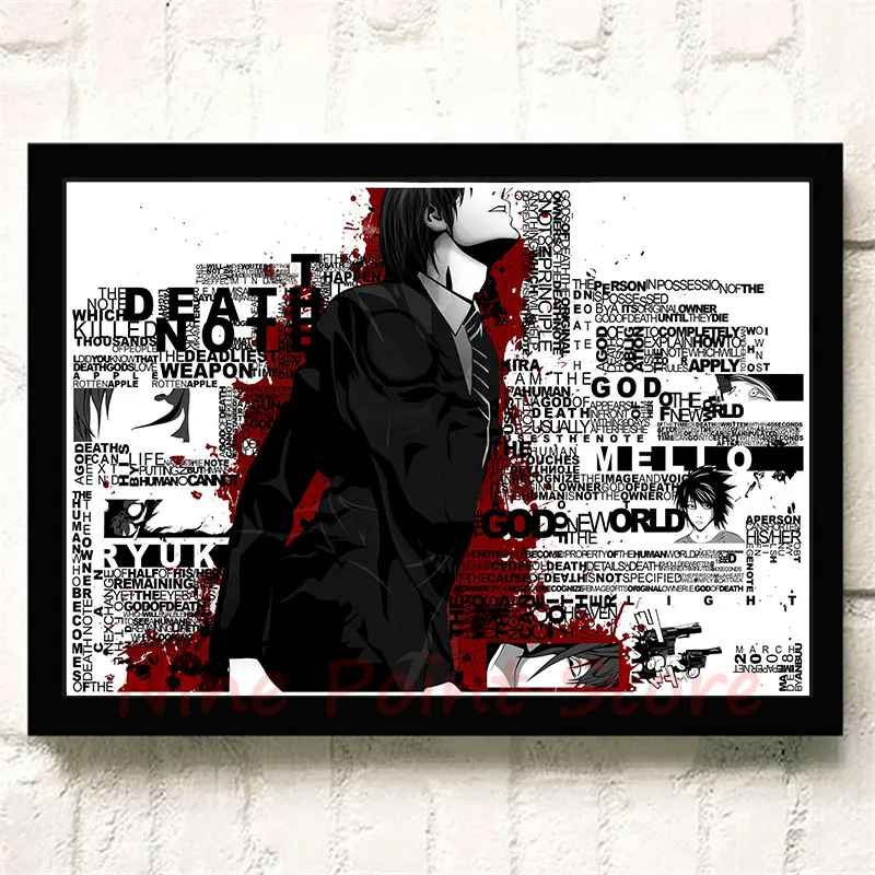Death Note A стиль японский мультфильм комикс плакат с покрытием бумага плакат стены стикеры кафе декоративная живопись без рамки - Цвет: Светло-зеленый