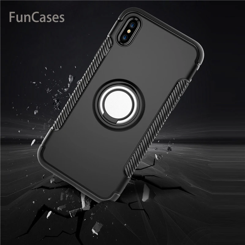Для iPhone X Xs чехол для MAX XR цветной металлический магнитный держатель кольцо Мягкий
