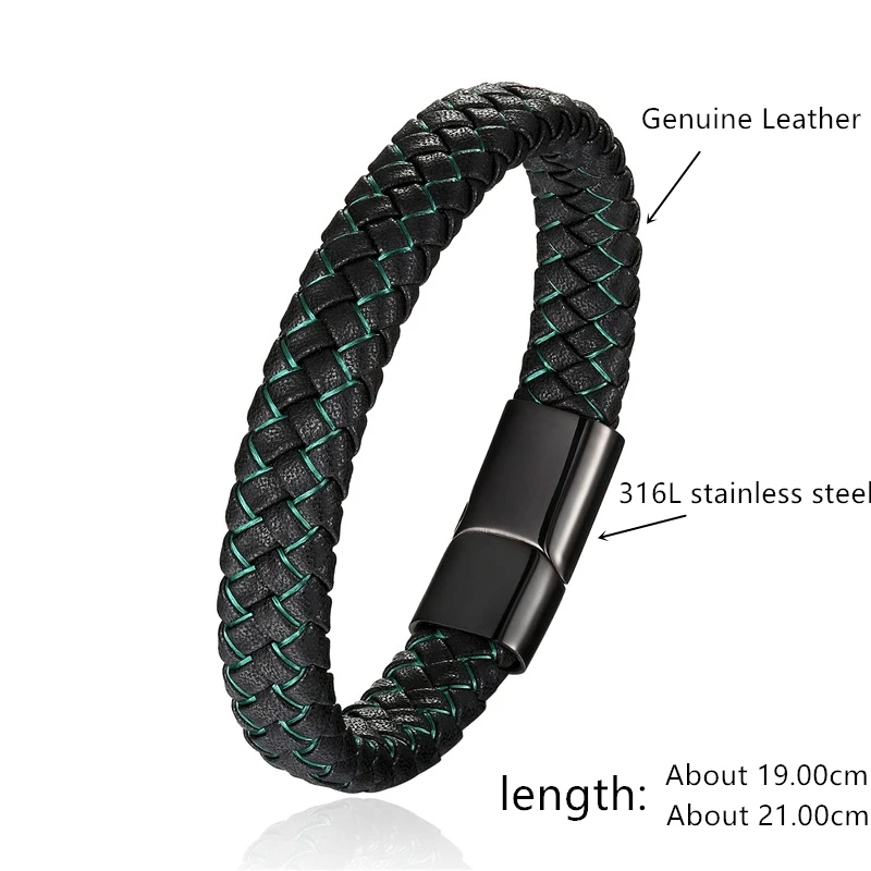 Мужские ювелирные изделия 2018 черный плетеный браслет из натуральной кожи