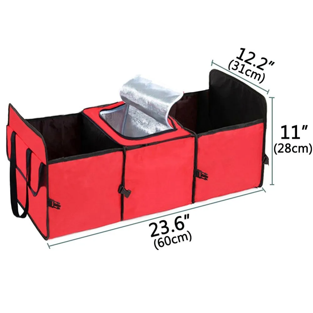 

Road Trip Car Boot Organiser Handy Folding Trunk Organizer Outing Storage Bags car-styling Portable back seat Cooler Set Basket