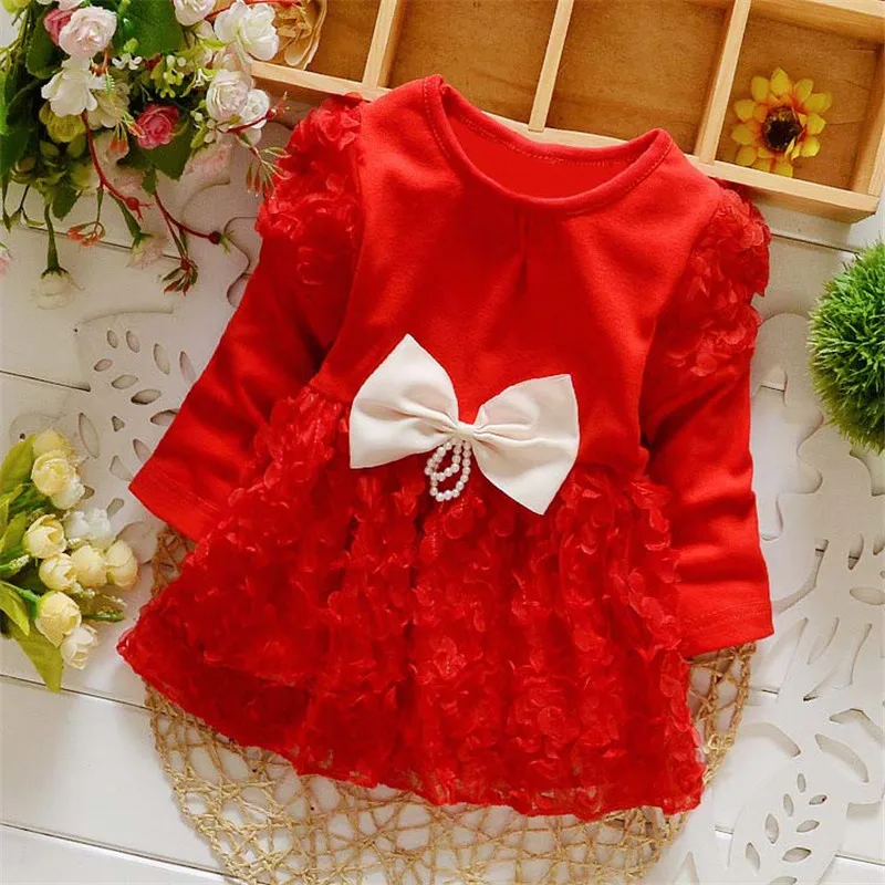 HziriP/2017 г. Новое осеннее платье для маленьких девочек одежда детей с бантом