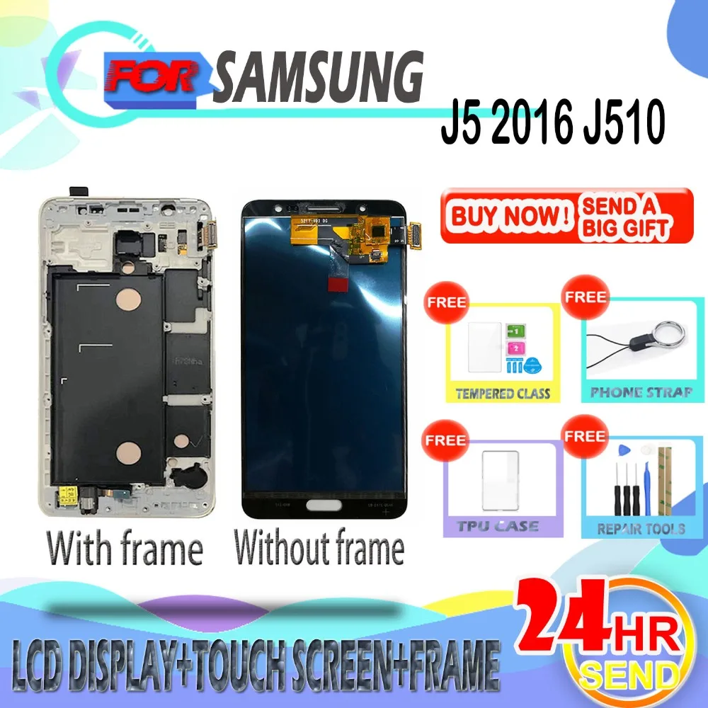 SzHAIyu регулировка яркости ЖК дисплей для Samsung Galaxy J5 2016 J510FN J510F J510G J510Y J510 + сенсорный