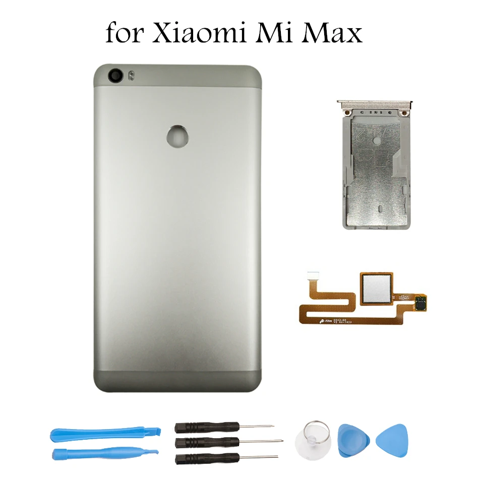 6,4" для Xiaomi Mi Max задняя крышка для батареи задняя крышка корпус дверная карта лоток держатель камера Стекло Объектив отпечаток пальца гибкий кабель