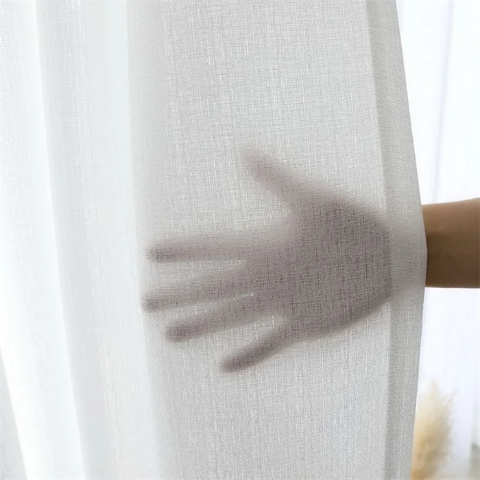 White Tulle Современные плотные льняные хлопковые прозрачные Занавески s для гостиной, спальни, кухни, оконные обработанные готовые белые вуалевые занавески M047#4 - Цвет: White Tulle