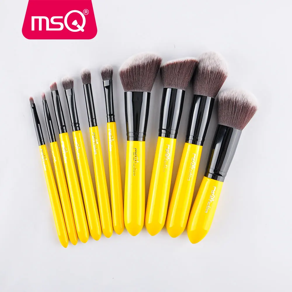 MSQ, 10 шт., набор профессиональных кистей для макияжа, кисть для смешивания лица, тени для век, набор кистей для макияжа, мягкие синтетические волосы, косметический инструмент