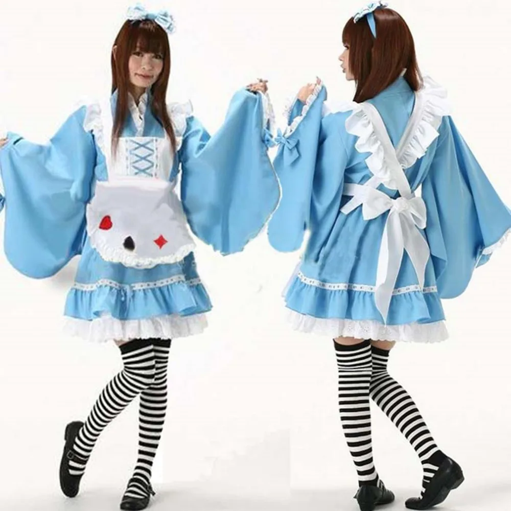 Новое японское аниме кимоно Furisode модное синее платье для костюмированной