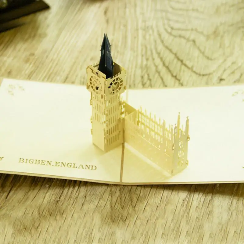 3D ретро Биг Бен открытки на день рождения открытка с конвертом ручная работа