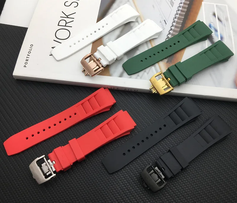 Мужской мягкий силиконовый резиновый ремешок для часов Richard Mille браслета с