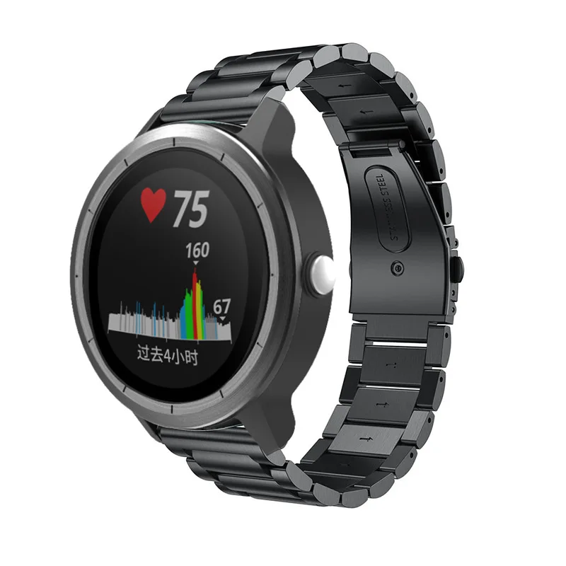 20 мм ремешок из нержавеющей стали для Garmin Vivoactive 3 Часы Браслет ремешок для Garmin Vivoactive3 HR Forerunner 645