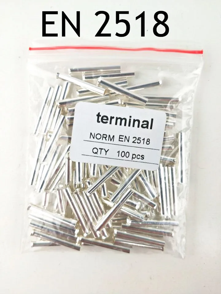 

100PCS 14AWG Bootlace cooper Ferrules kit set Wire Copper Crimp Connector Insulated Cord Pin End Terminal EN2518