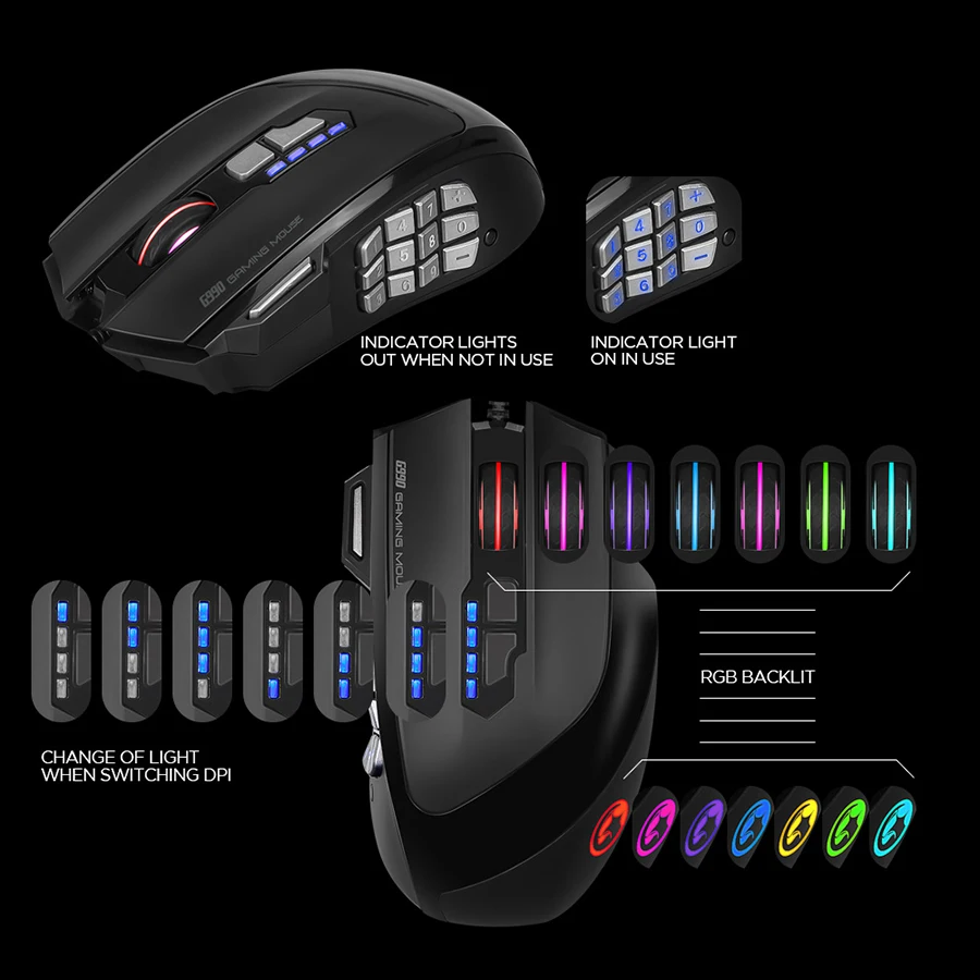 MARVO G990 игровой Мышь профессиональная мышь Подсветка проводной регулируемые