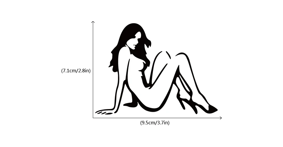 Горячая сексуальная леди женщина сидя девушка виниловый стикер для