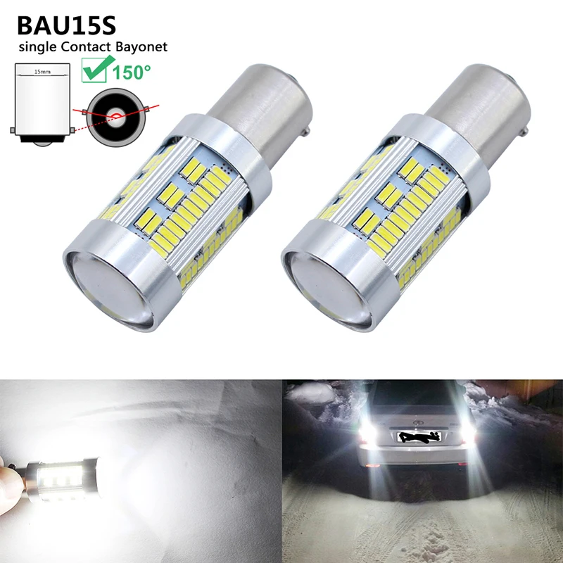 2 шт. BAU15S PY21W LED 1156 BA15S P21W T20 7440 W21W светодиодные лампы 105 SMD белая лампа автомобильный