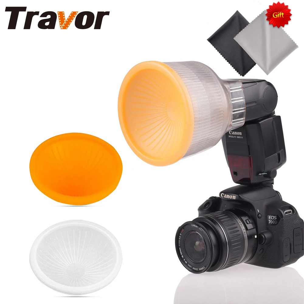 Купольный рассеиватель для вспышки Travor CANON 420EX 430EX SONY F36AM с 2 салфетками из