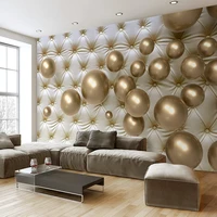 modern minimalist 3d stereo spherical metal photo mural soft background wall paper living room decor custom non woven wallpaper