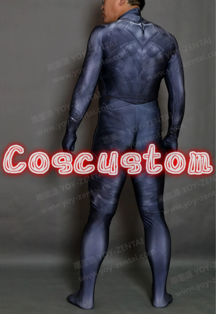 Coscustom высокое качество супер герой Черная пантера Костюм с ожерельем Черная пантера спандекс костюм Взрослый Косплей Костюм