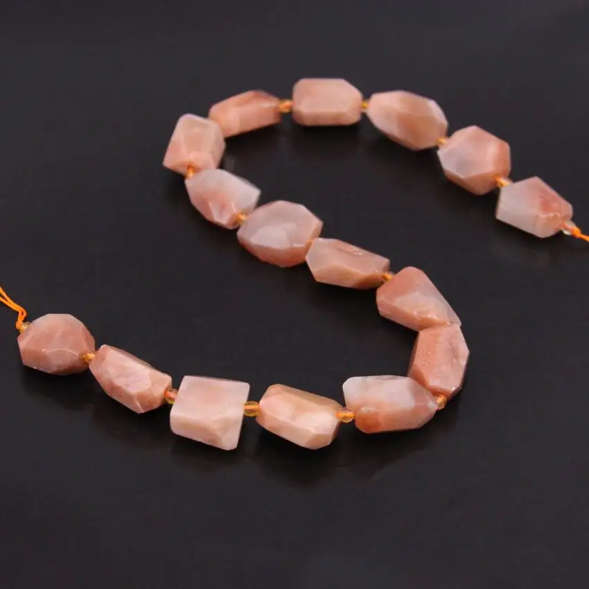 15 5 &quot/прядь натуральный оранжевый санстоун Граненый Самородок подвески бусы