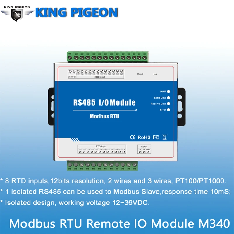 Модуль дистанционного ввода/вывода Modbus Slave RTD сбор данных 8 входов 12 ~ 36 В