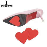 1 pair love heart high heel anti slip self adhesive protective sole stickers red love shape non slip protect pads cushion insole