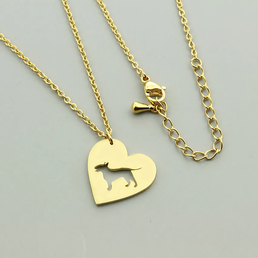 Ожерелье с подвеской в виде бульдога из нержавеющей стали|long necklace|long necklace womenheart