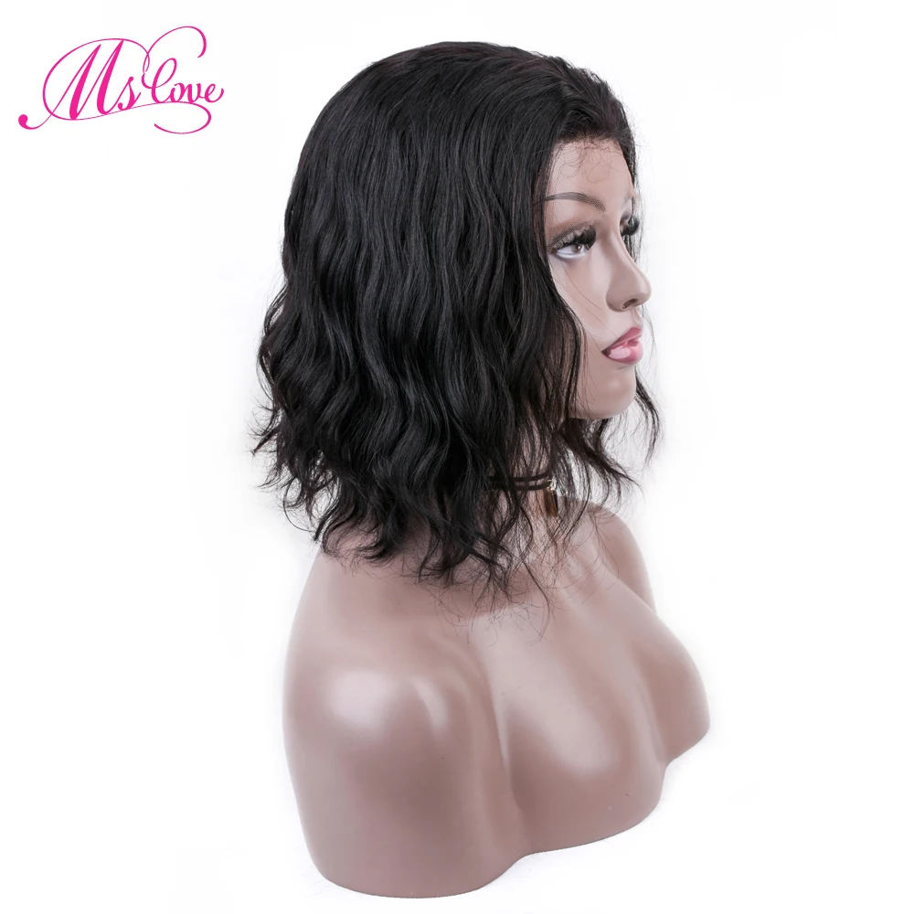 MS любовь Синтетические волосы на кружеве человеческих волос парики объемная