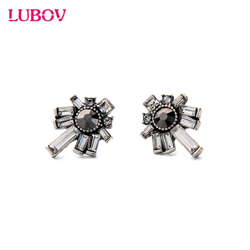 Геометрические серьги с кристаллами для женщин 2018 Новое поступление сплав