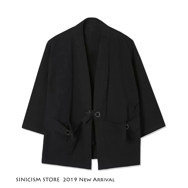 Sinicism Store Мужская Солнцезащитная одежда кимоно повседневные куртки Мужская японская куртка китайский стиль Летняя мужская открытая стежка