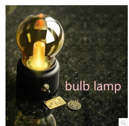 Светодиодная лампа металлическая стеклянная USB атмосферная перезаряжаемая