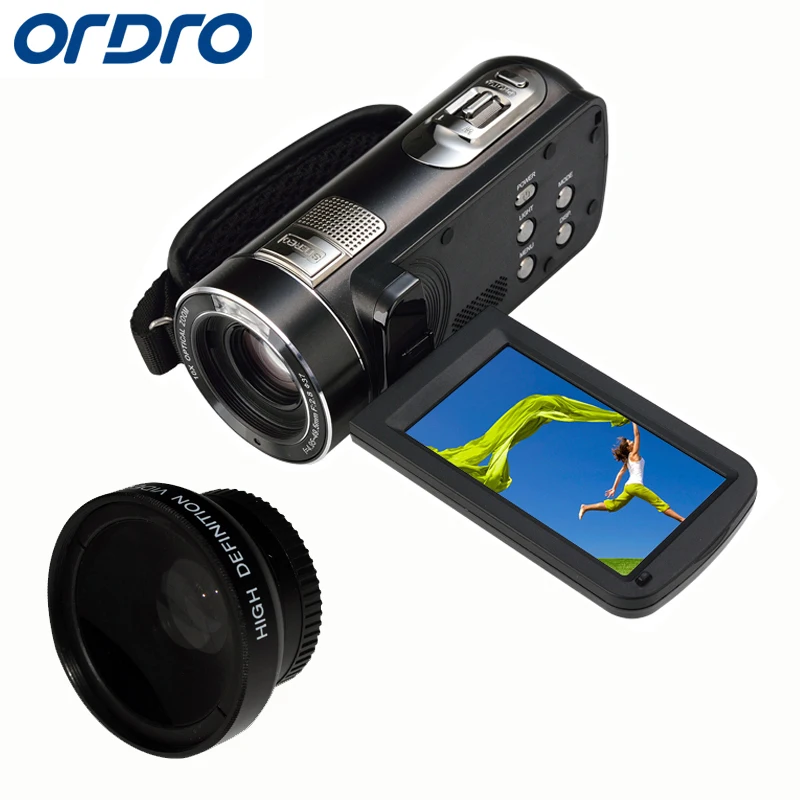 Ordro HDV Z80 10x оптический зум HD 1080P Цифровая видеокамера 5X цифровой дистанционное