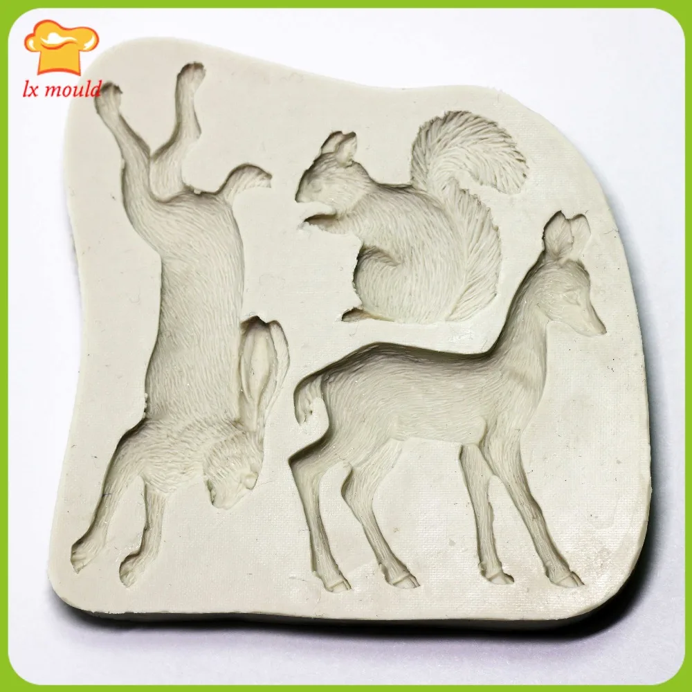 

LXYY New Christmas Forest Elk Sika Fondant Cake Silicone Moulds Clay Molds Chocolate Mold Dry Pace Tools
