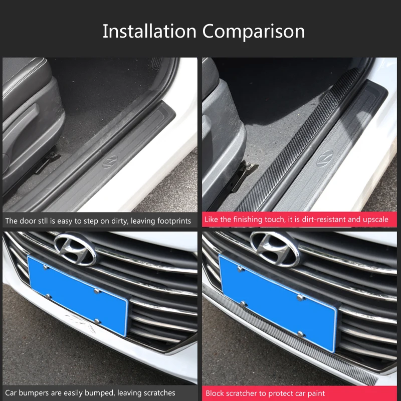 Автомобильные наклейки углеродного волокна резиновая порога протектор Товары