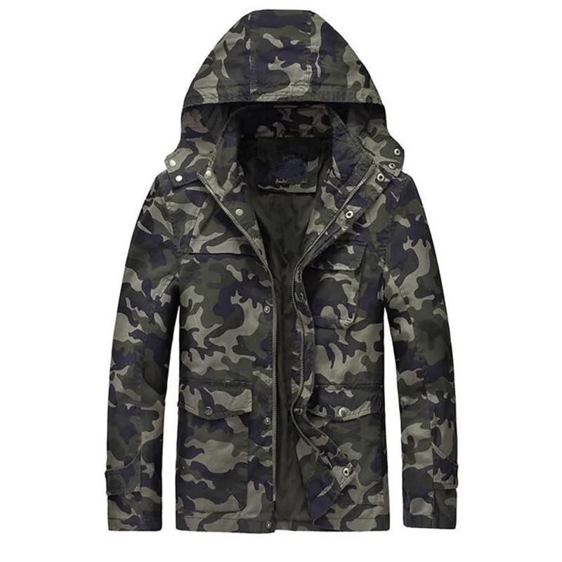 

Camouflage Jackets Men 2017 New Hoy Selling Hooded Uniform Men's Jackets Windbreaker Jacket Male Cotton Special Forces Coat 4XL