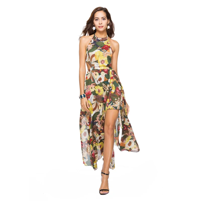 2018 женские летние длинные Пляжные наряды Boho дамы Новый стиль Мода Многоцветный