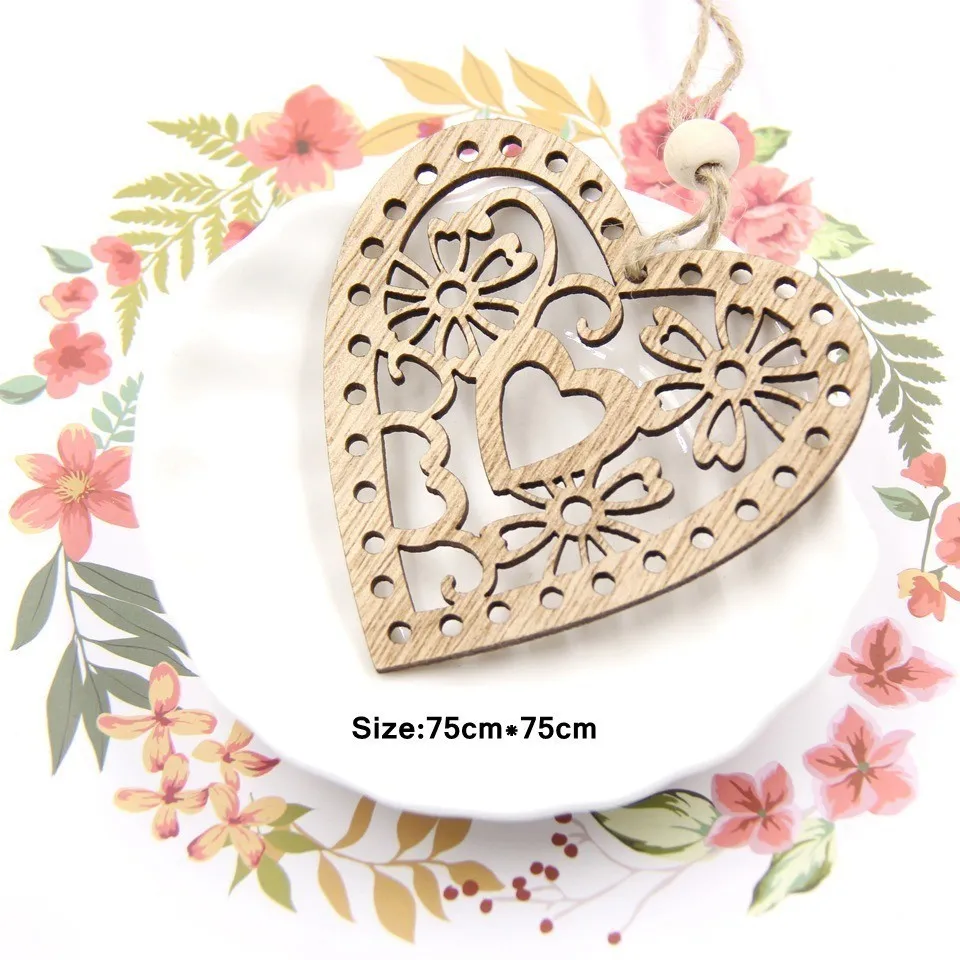 5pcs-Heart C 5 шт. Симпатичные деревянные в форме сердца Ангел деревянные ремесла мульти-стиль Свадьба День святого Валентина DIY украшения детский подарок на день рождения - Цвет: 5pcs-Heart C