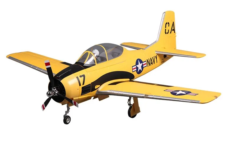 Yellow FMS 1400 мм 1,4 м T28 T-28 Троян V4 6CH с закрылками втягивается светодиодный EPO PNP RC самолет американская Warbird модель самолета Avion - Цвет: Yellow